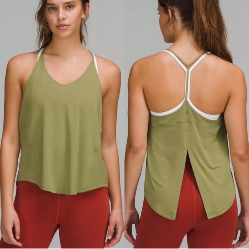 Lululemon | NWT Modal Silk Yoga Tank Top | Bronze Green